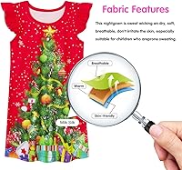 Vista 4 de uideazone Camisones para niñas, con mangas con vuelo, vestido de pijama con estampado 3D de princesa, talla 5-12