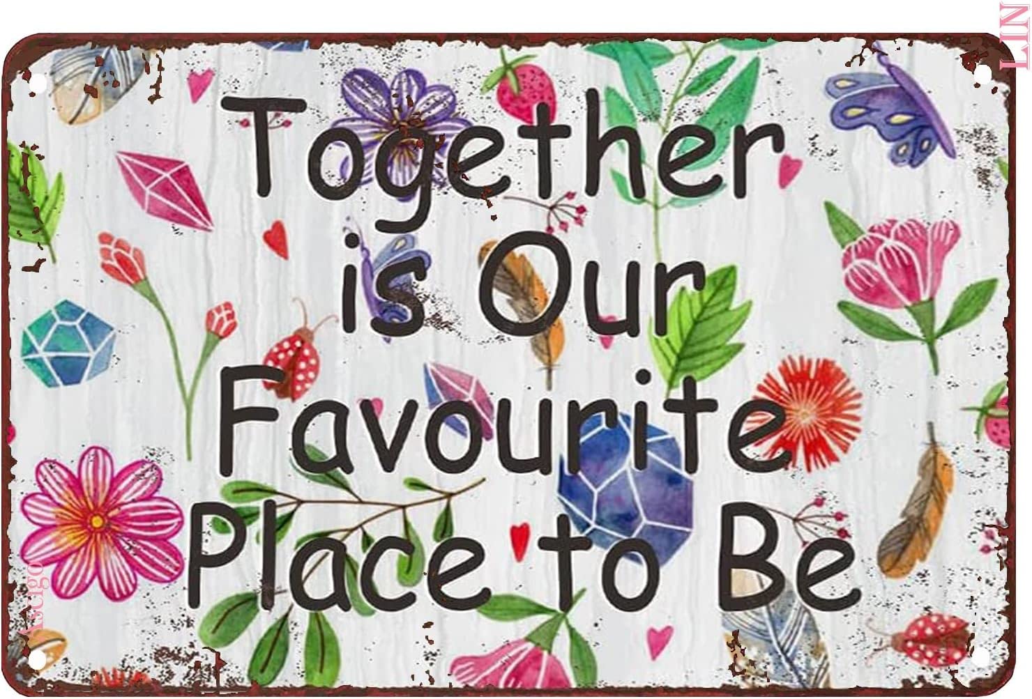 peiyeety Vintage Together is Our Favourite Place to Be Stogether is My Favorite Place to Be Poster Metal Aluminium Tin Sign Wall Decor 8"x12"