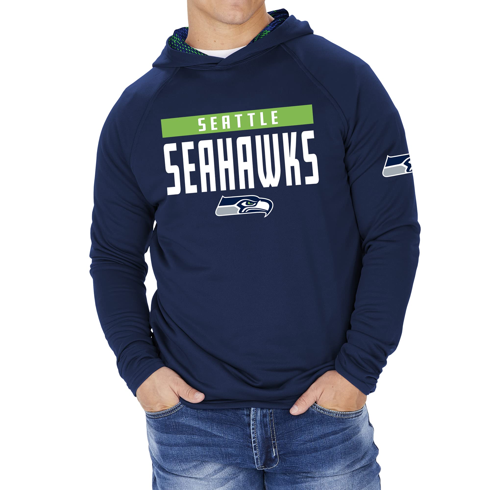 Zubaz NFL Football Men's Solid Team Hoodie with Camo Lined Hood and Sleeve Graphic — view 104