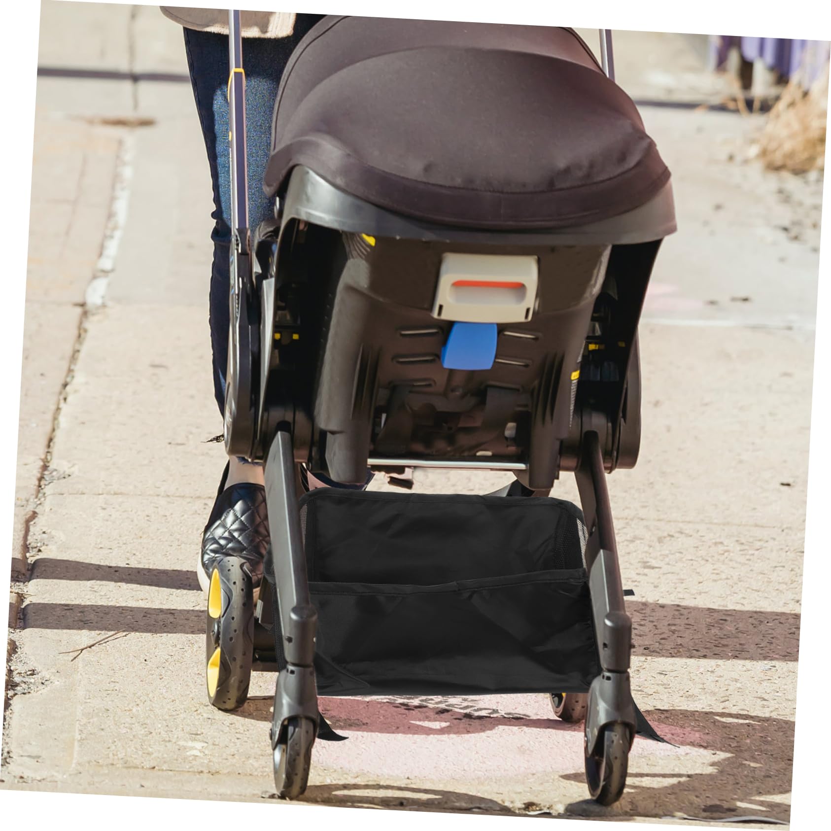 VICASKY Organizer Inferiore per Passeggino Oxford Nero, Cestino Portaoggetti Sicuro e Multifunzione per Passeggini da Viaggio e Shopping per Genitori alle Prime