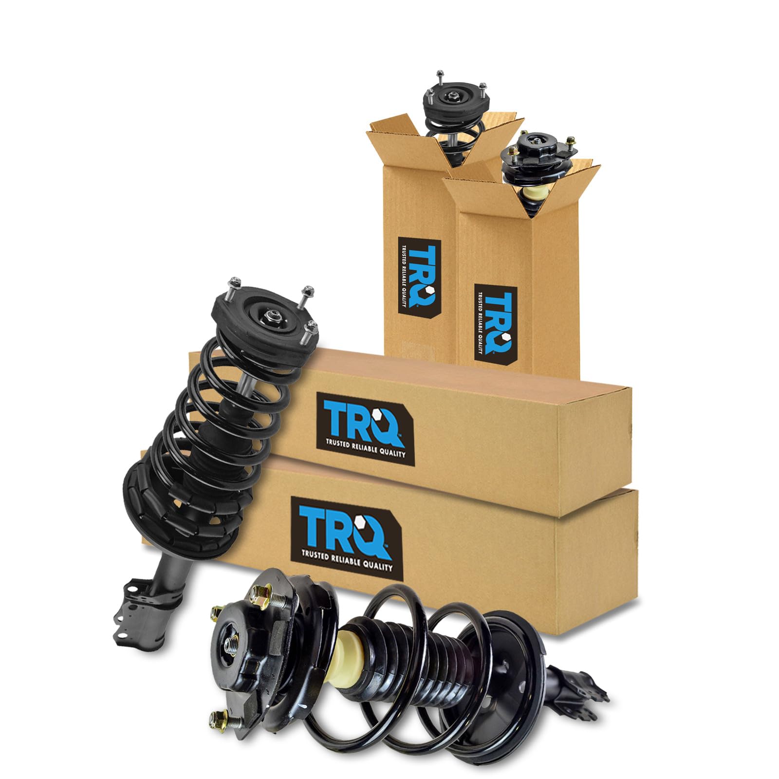 TRQ Front and Rear Strut &amp; Coil Spring Assembly Set Driver &amp; Passenger Sides Compatible with 02-03 Lexus ES300 Toyota Camry