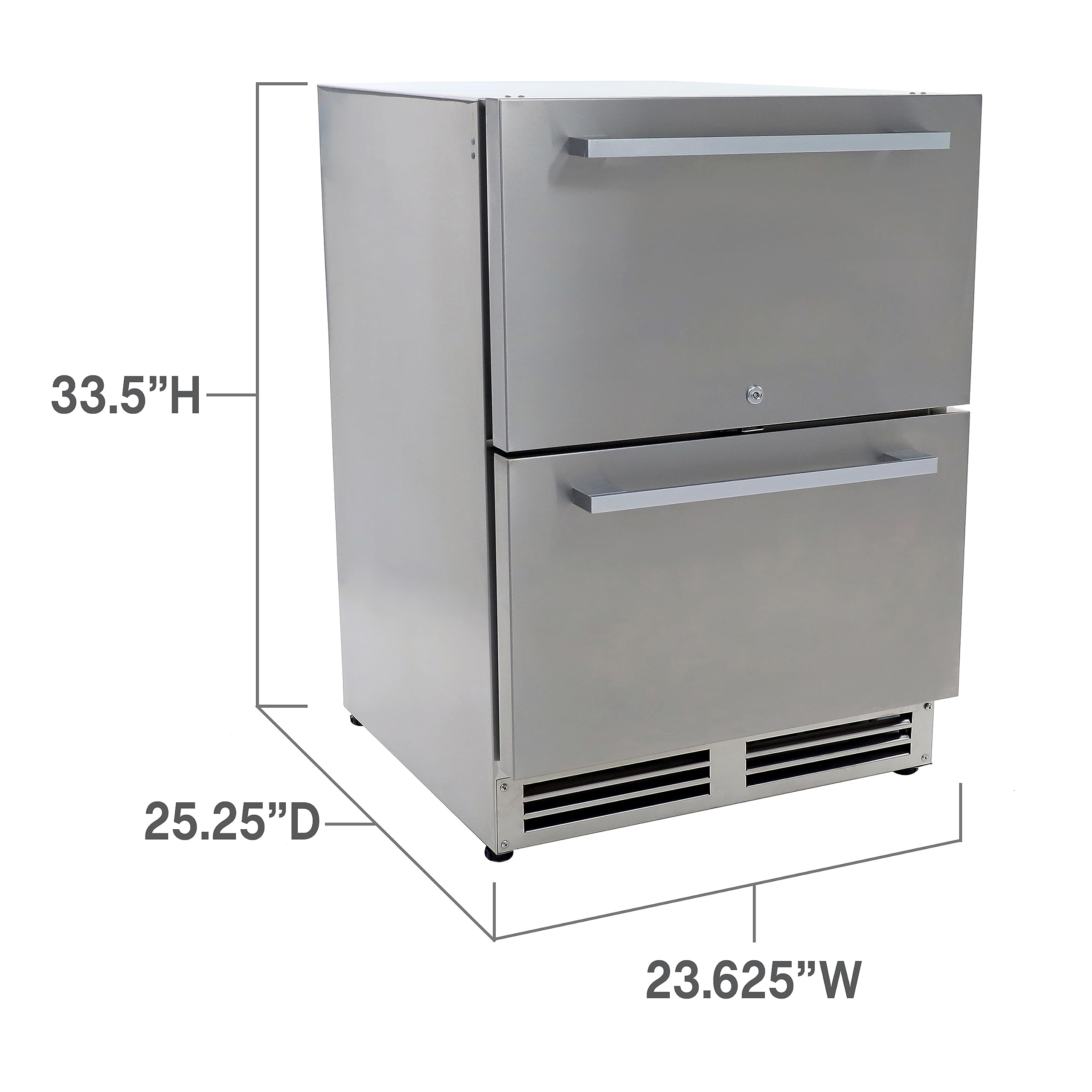 Duura Elite Undercounter Refrigerator With 2 Slide Out Drawers, Built-In Or Freestanding Installation, Stainless Steel Construction For Indoor Or Outdoor Use, 5.2 Cu. Ft., Metallic on Fridge.com - View 6