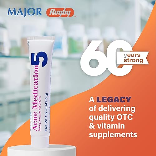 Miniatura 6 de Rugby Medicación para el acné  Gel de peróxido de benzoilo USP 5%  Fórmula de desaparición  Sin grasa  Ayuda a eliminar las espinillas del acné  1.5
