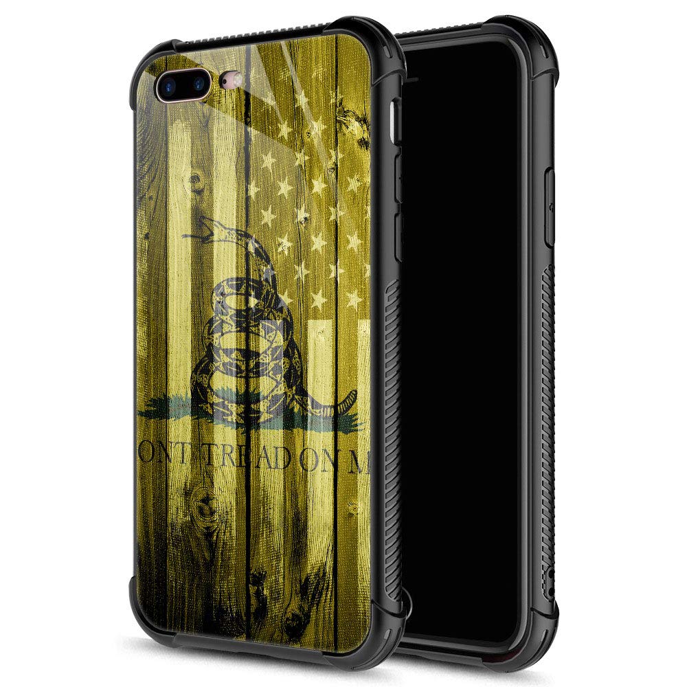 CARLOCA iPhone 8 Plus Case,Don't Tread On Me USA Flag iPhone 7 Plus Cases for Boys,Graphic Design Shockproof Anti-Scratch Hard Back Case for - Apple iPhone 7/8 Plus