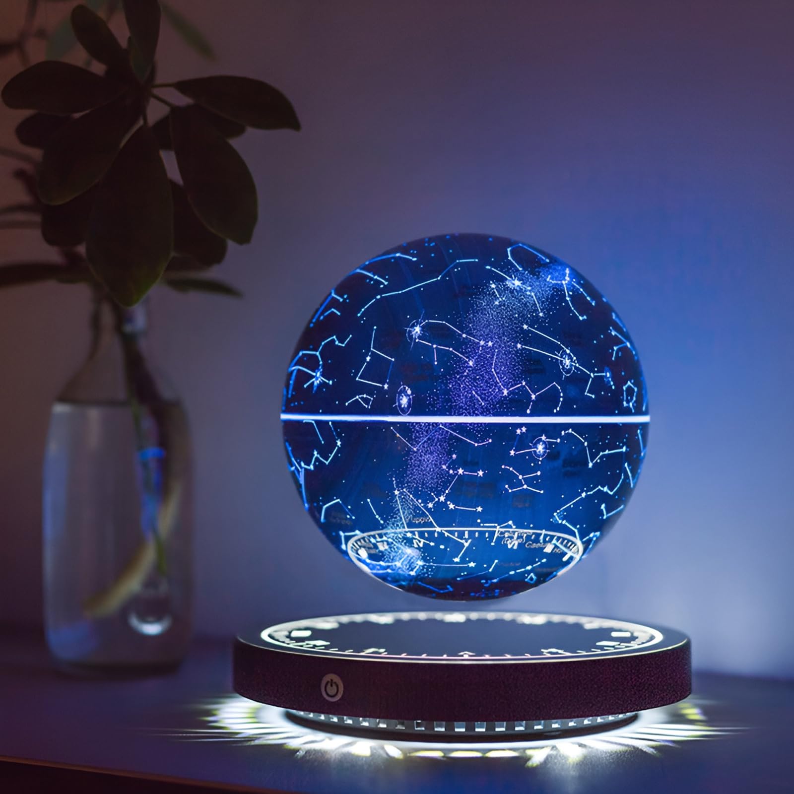 Syfunlv Schwebende Mondlampe,10 Farbverlauf Einstellbare Led Nachtlicht,Nachttischlampe,Schwebt und Dreht,für Haus,Büro,Schreibtisch Dekoration,Schlafzimmer Einzigartige Lampen (Stil 2)