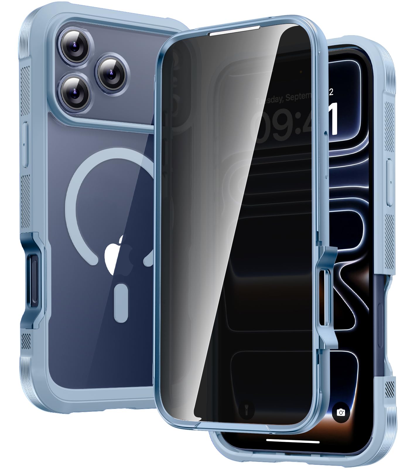 Photo 1 of Diaclara Magnetic Designed for iPhone 17 Pro Max Case Full Body Bumper,[Compatible with MagSafe] Military Drop Proof Cover with Built-in Privacy Screen Protector,Blue
