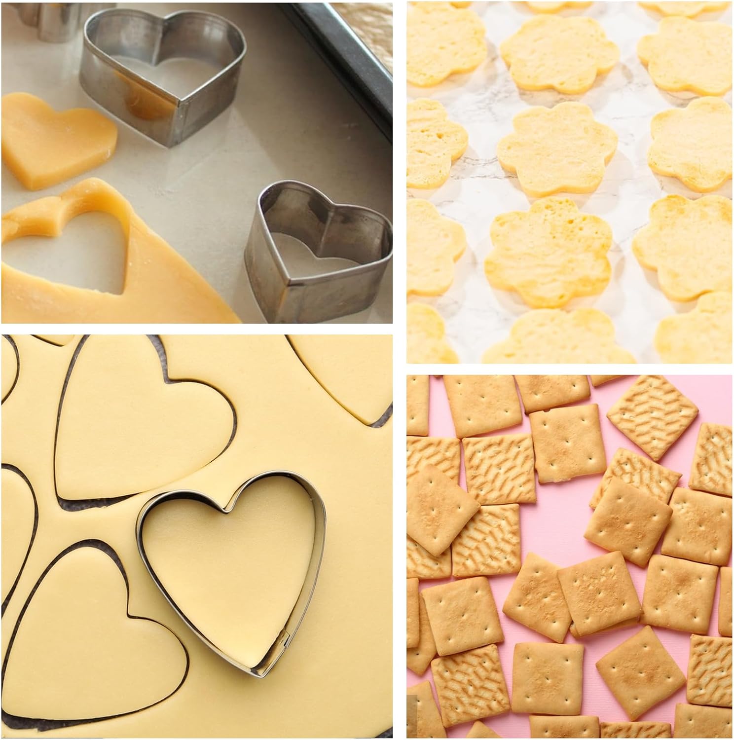 30Pcs Mini Cookie Cutter Set with Box,Small Stainless Steel Fruit Veggie Cutters,Polymer Clay Press Molds for Kids,Geometric Molds for Biscuit,Cake & Fruit Decorations