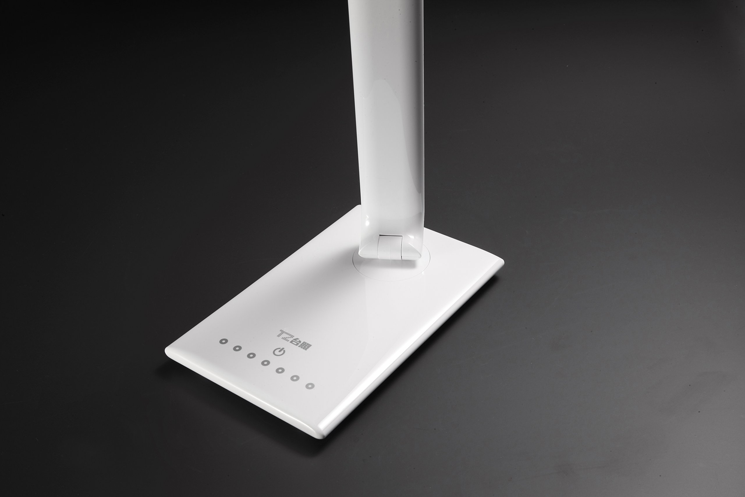 Solight Lampada da tavolo a LED, dimmerabile, 9 W, temperatura colore regolabile, USB, bianco lucido, 9 W