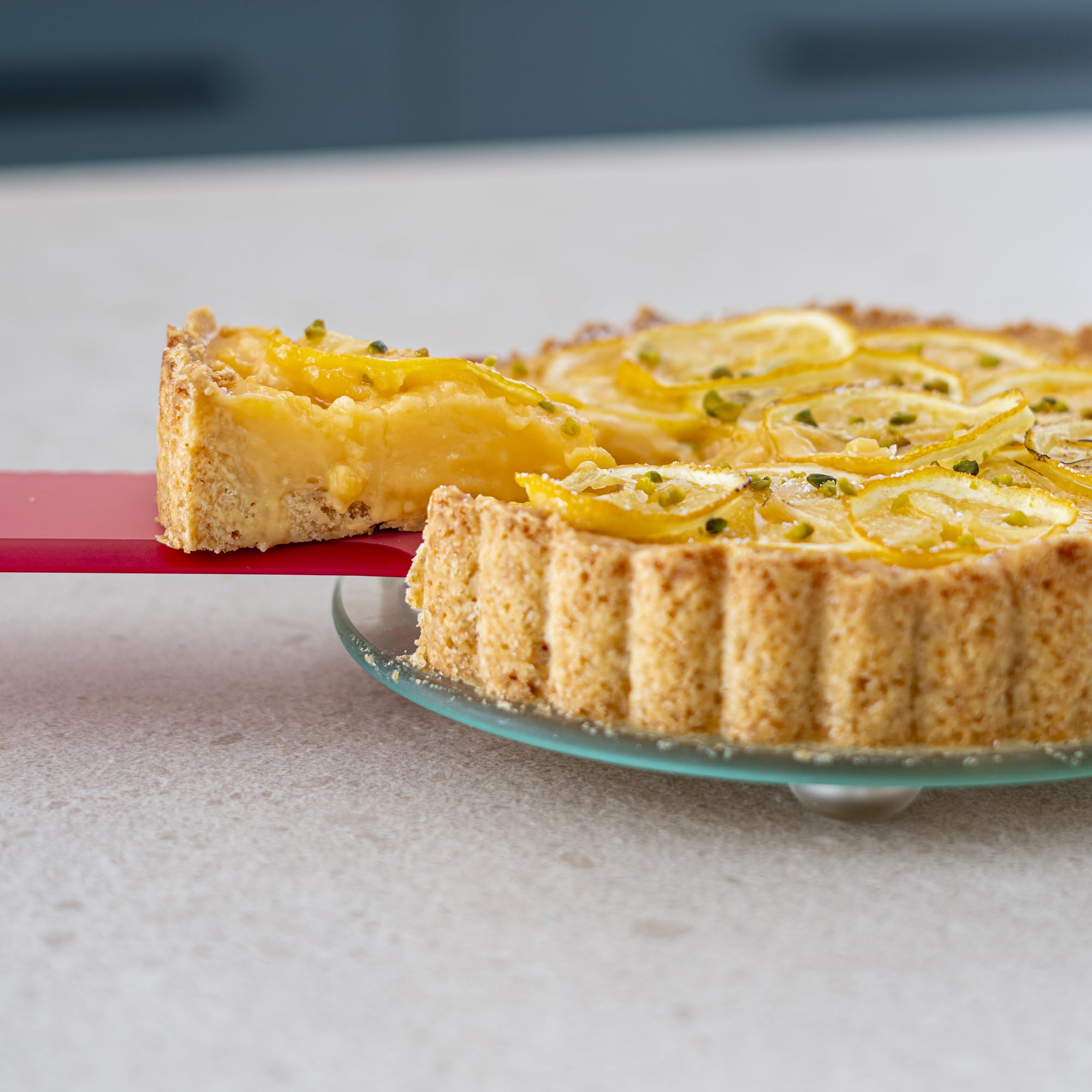 coox Molde para quiche con bandeja de cristal y patas de cristal, 18 cm (rojo), 1613301