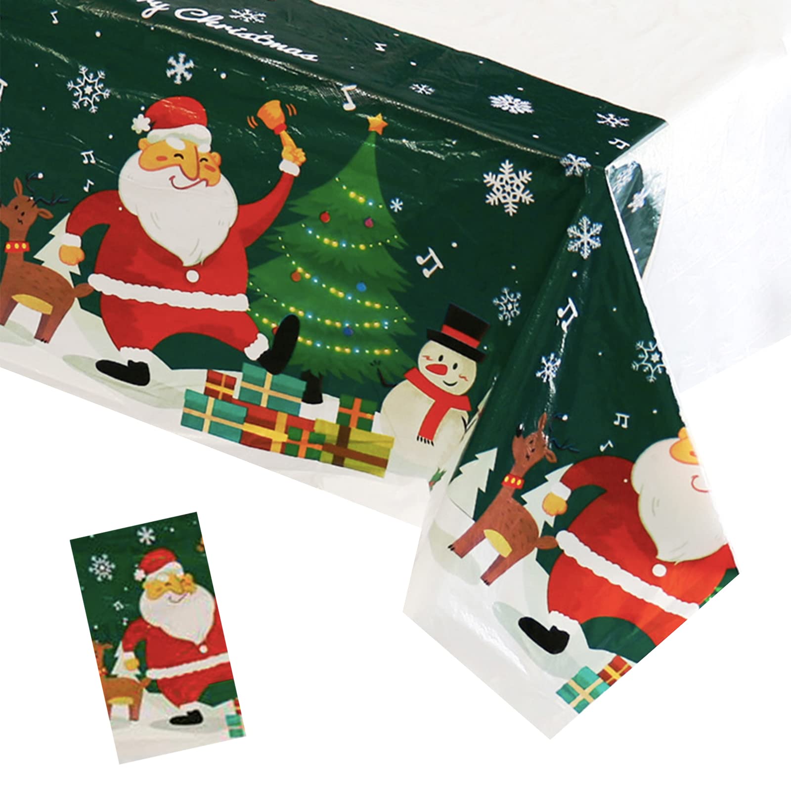Mantel Navideño Mantel de Rectangular Blanco Mantel Desecheble Mantel Impermeable de Poliéster Cubre Mesas Mantel Navidad Mesa Rectangular para Fiestas de Navidad, Cumpleaños, Bodas,Bares, Artesanías