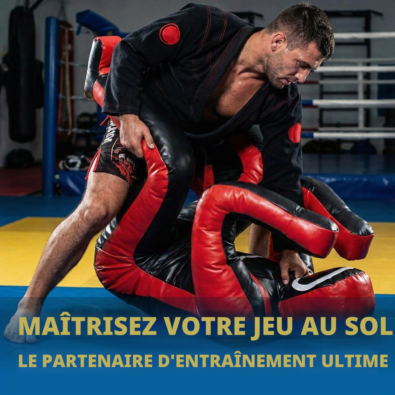 Shelly Mannequin de lutte MMA – Sac de frappe d'autodéfense – Sac de frappe BJJ – Position défensive assise – Soumission du JIU Jitsu brésilien – Tissu vinyle – 170 cm non rempli