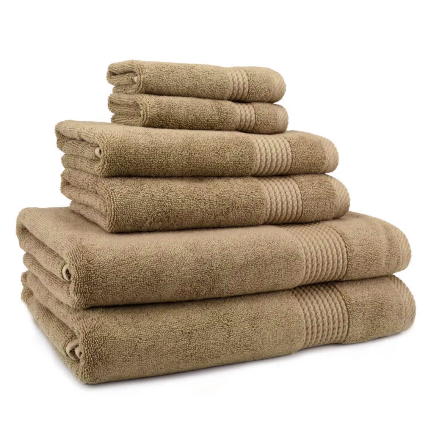 TEXTILE Luxury 100% Egyptian Combed Cotton Towel Set Super Soft 800 GSM Highly Absorbent Face Hand Large Jumbo Bathroom Towel (Face Cloth, Latte)