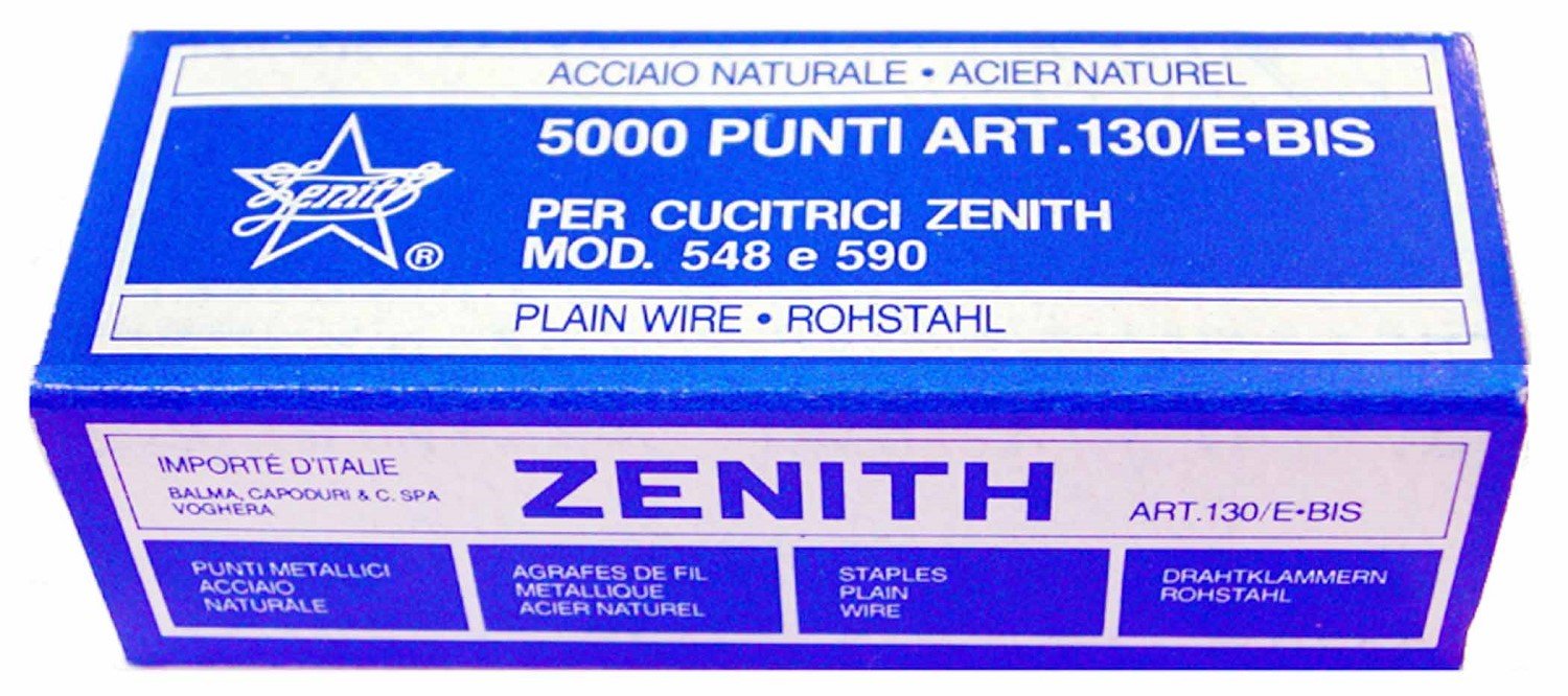ZENITH Lot de 3 Boîtes de 5000 agrafes 130/E Bis en acier