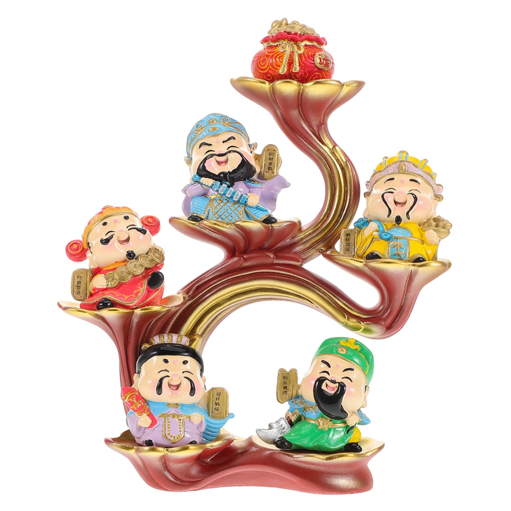 Statue de Cai Shen Luxshiny : ornement de la prospérité et figurine Feng Shui