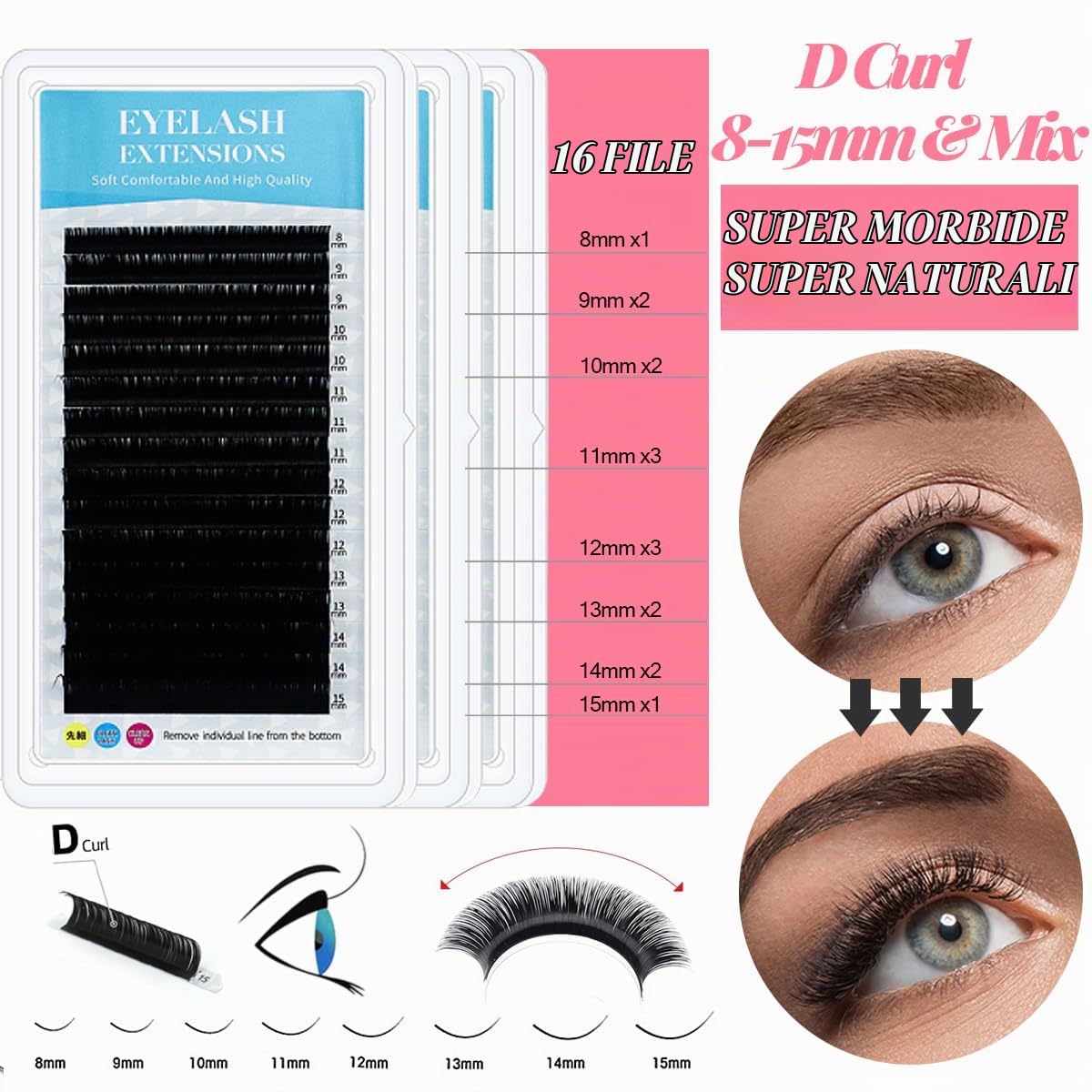 Kit di Estensione Delle Ciglia Pratica Delle Ciglia per Principianti Set Professionale con La Testa Del Manichino Palpebre Rimovibili USB Fan Spraye Individuale False Lash Strisce Ciglia