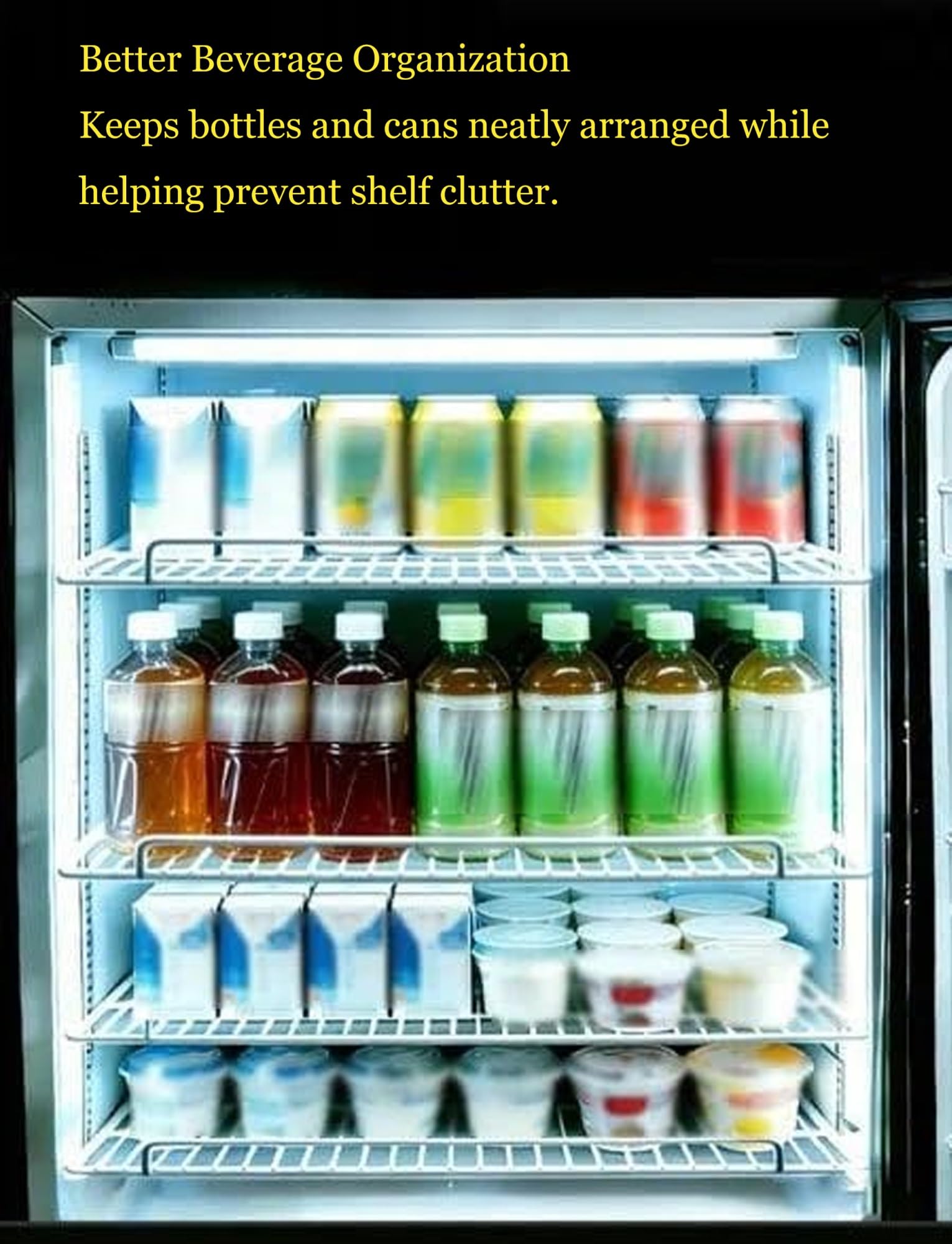 Estante Rejilla Frigorífico Acero, Organizador Congelador Apilable | Diseño Abierto Con Rejilla Y Borde Elevado for Organizar Alimentos Y Bebidas En Frío(57x53cm/22.4x20.9in)