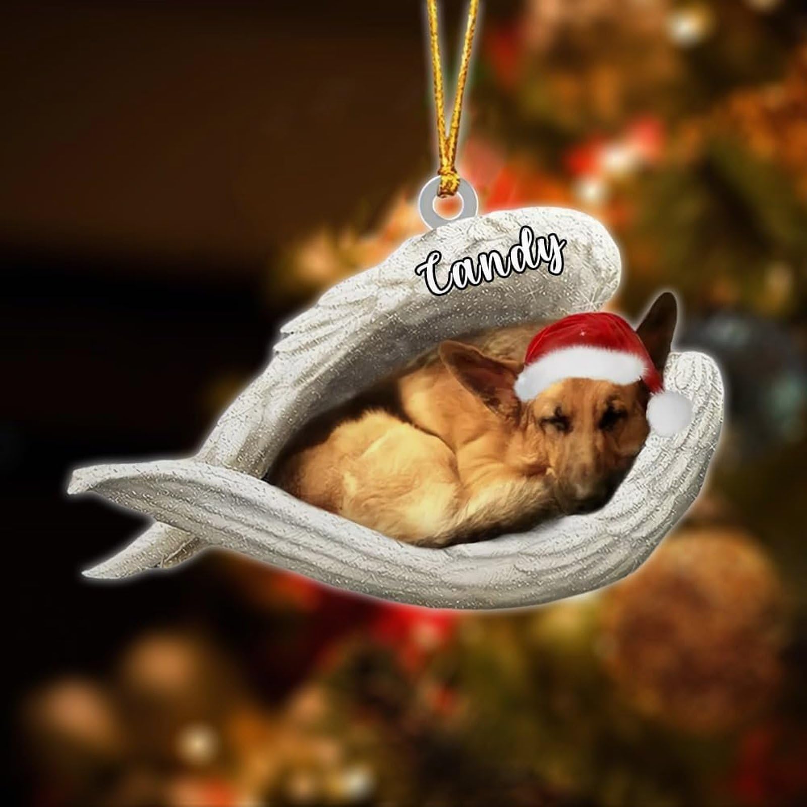 Luckluccy German Shepherd Custom Dog Angel Christmas Ornament,Acrylic,2025,Gifts For Dog Lovers,Tree Decor