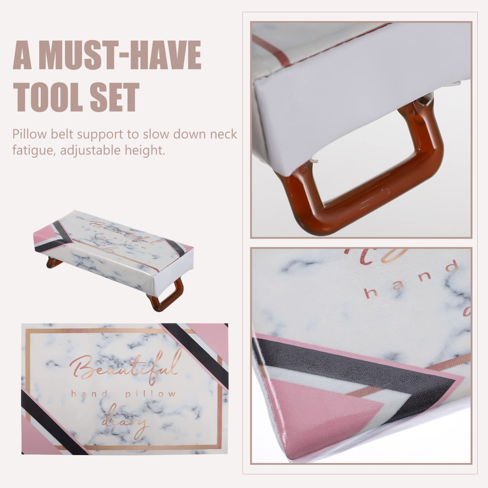 Cuscino PU Supporto Poggiamano, Pieghevole per Manicure