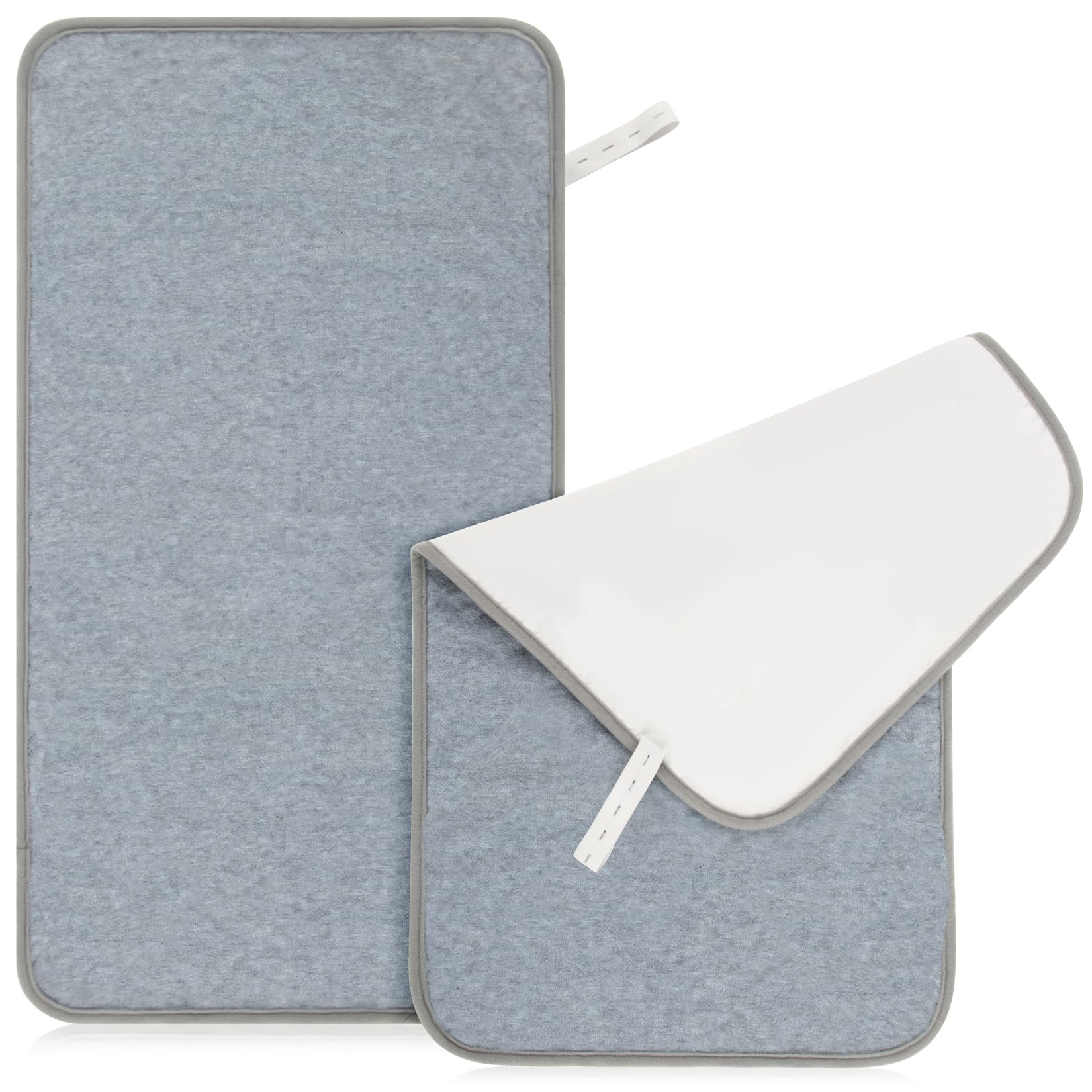 RAINFLOW Portable Changing Pads - Changing Table Liner,2 Pack Reusable Changing Pad Cover Waterproof,14.5"x 26.5" Reusable Table Pads for Travel,Grey
