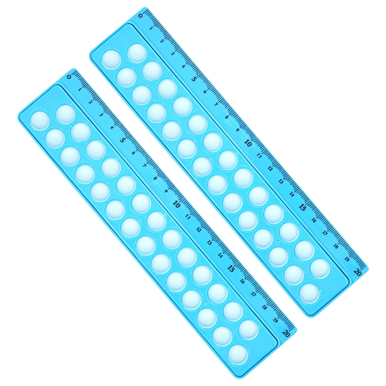 Hsioluted Sky Blue 2Pcs Ergonomic Drawing Rulers Funny Toy Ruler Funny Measuring Ruler For Students Teacher Mental Workers Multifunctional