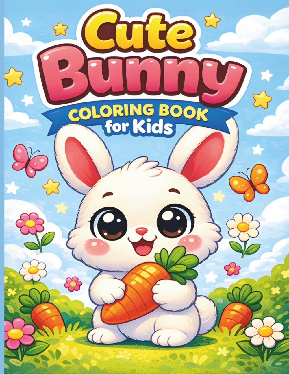Cute Bunny Coloring Book for Kids: Adorable Rabbit Coloring Pages for Boys & Girls Ages 4–8 | Fun, Easy and Relaxing Coloring Book