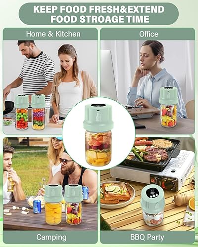 Miniatura 5 de Kit de sellador al vacío para tarros de mason, sellado al vacío, sellado al vacío, 3 en 1, sin cable, con tapas Mason de boca ancha y regular,