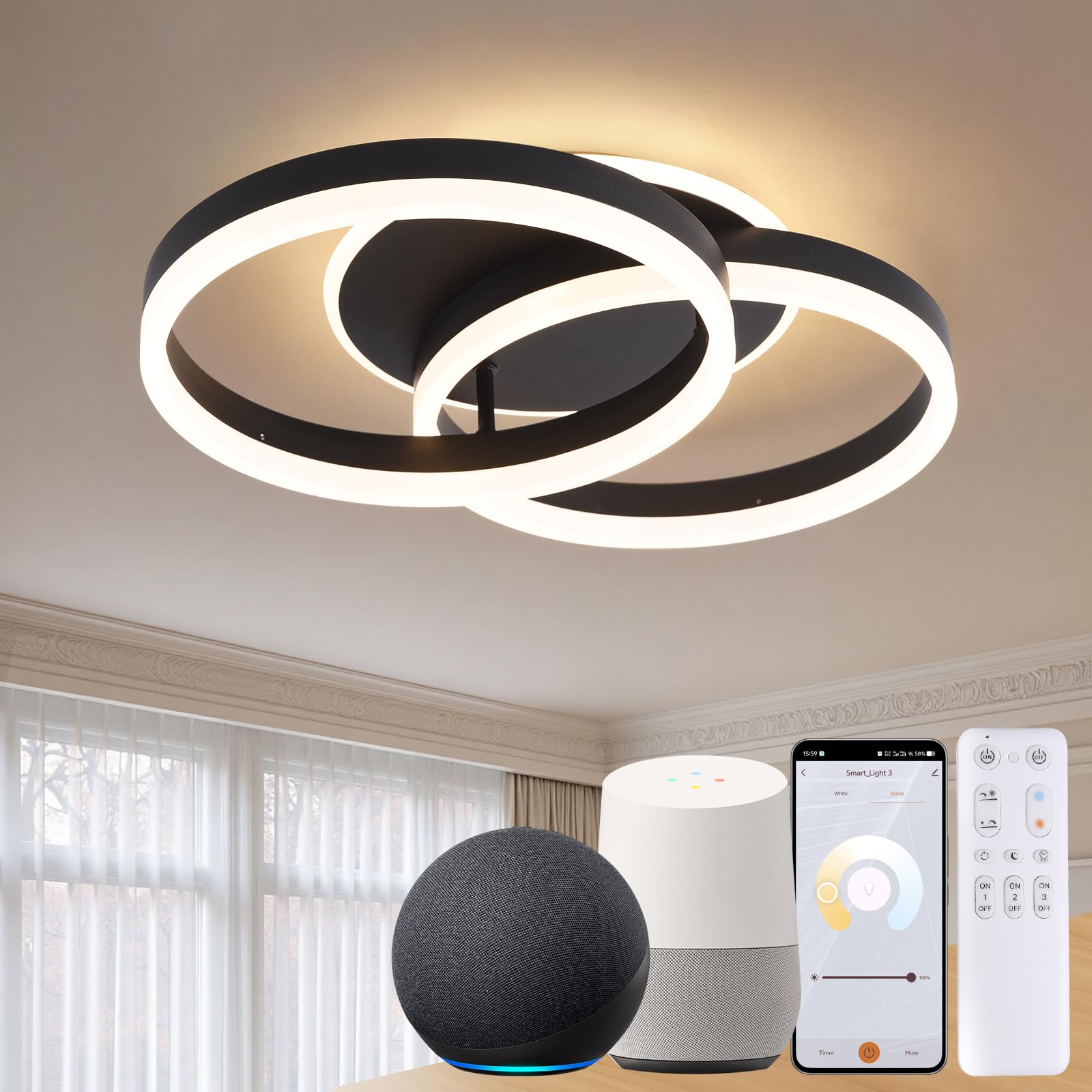 Müller Licht tint Smart LED plafondlamp Amela, 50 cm | Lampen24.nl