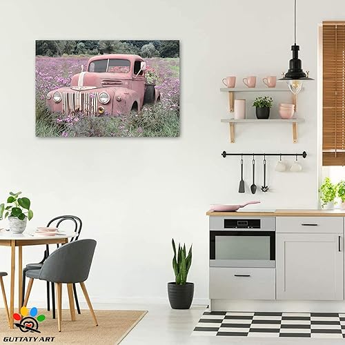 Miniatura 10 de Arte de pared de granja, impresión en lienzo de granero antiguo y montañas, cuadros rústicos de otoño para decoración de pared de sala de estar,