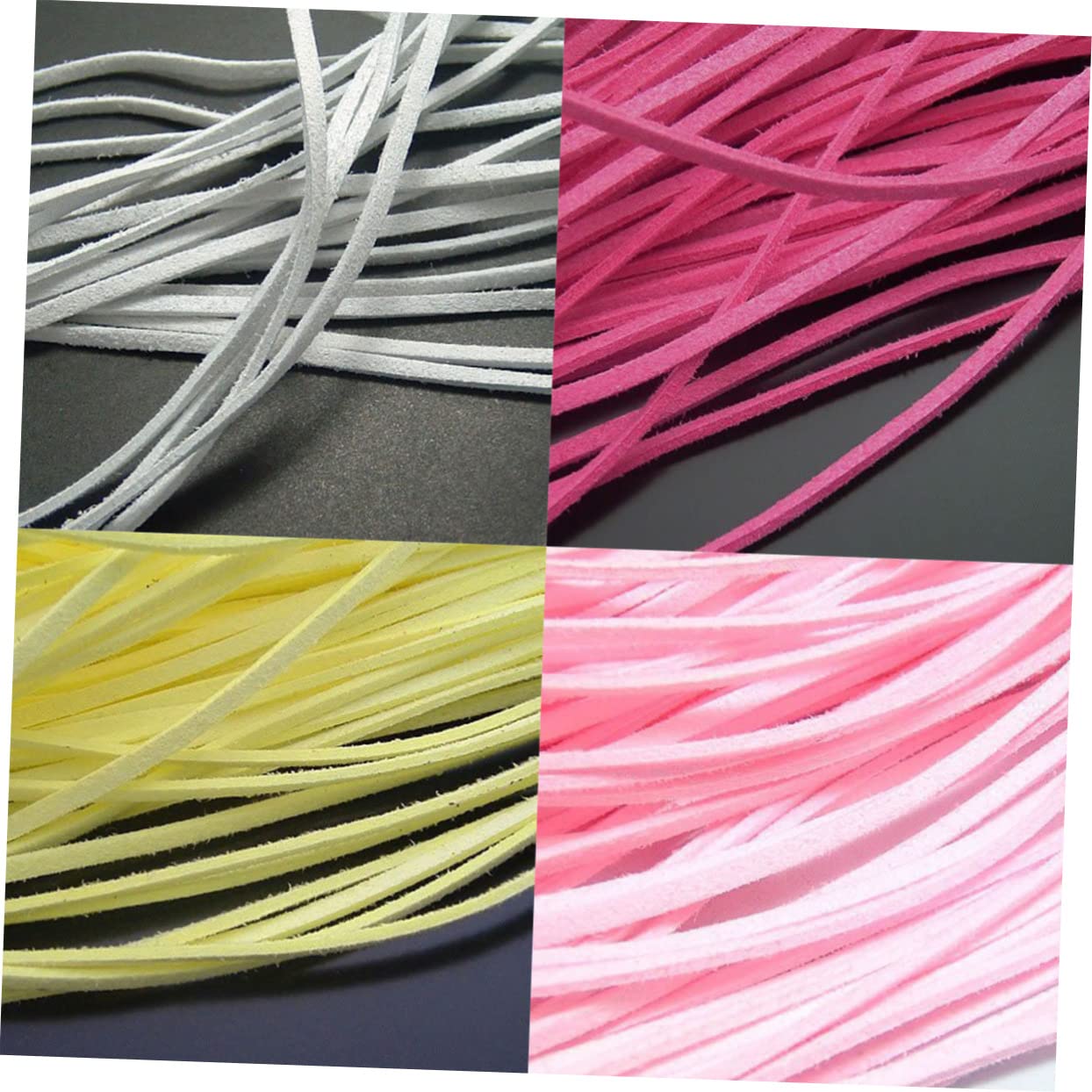 Beatifufu 100pcs Cord Ends Included 20pcs Faux Suede Cord Velvet Round Covered Rope for Bracelet Making Jewelry Crafting Decorations