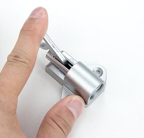 Miniatura 3 de 4 paquetes de pestillos de cierre automático, cerradura de puerta de resorte gris plateado, pestillo de perno resistente de aleación de aluminio