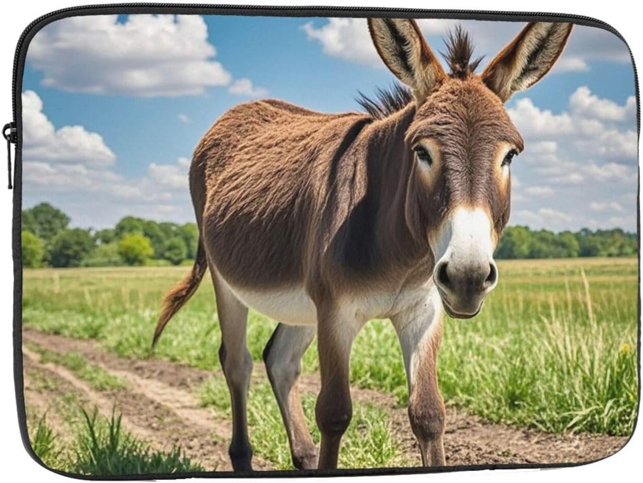 Laptop Sleeve Bag 15 Inch Waterproof Shock Resistant Notebook Carrying Case Lightweight Funny Donkey Computer Skin Bag