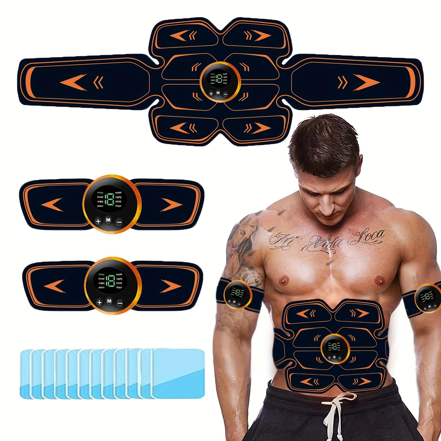 AILEDA EMS trener mięśni brzucha, urządzenie treningowe EMS, przenośny stymulator mięśni, ładowany przez USB, elektryczny trener mięśni brzucha, ramion, nóg, biegów