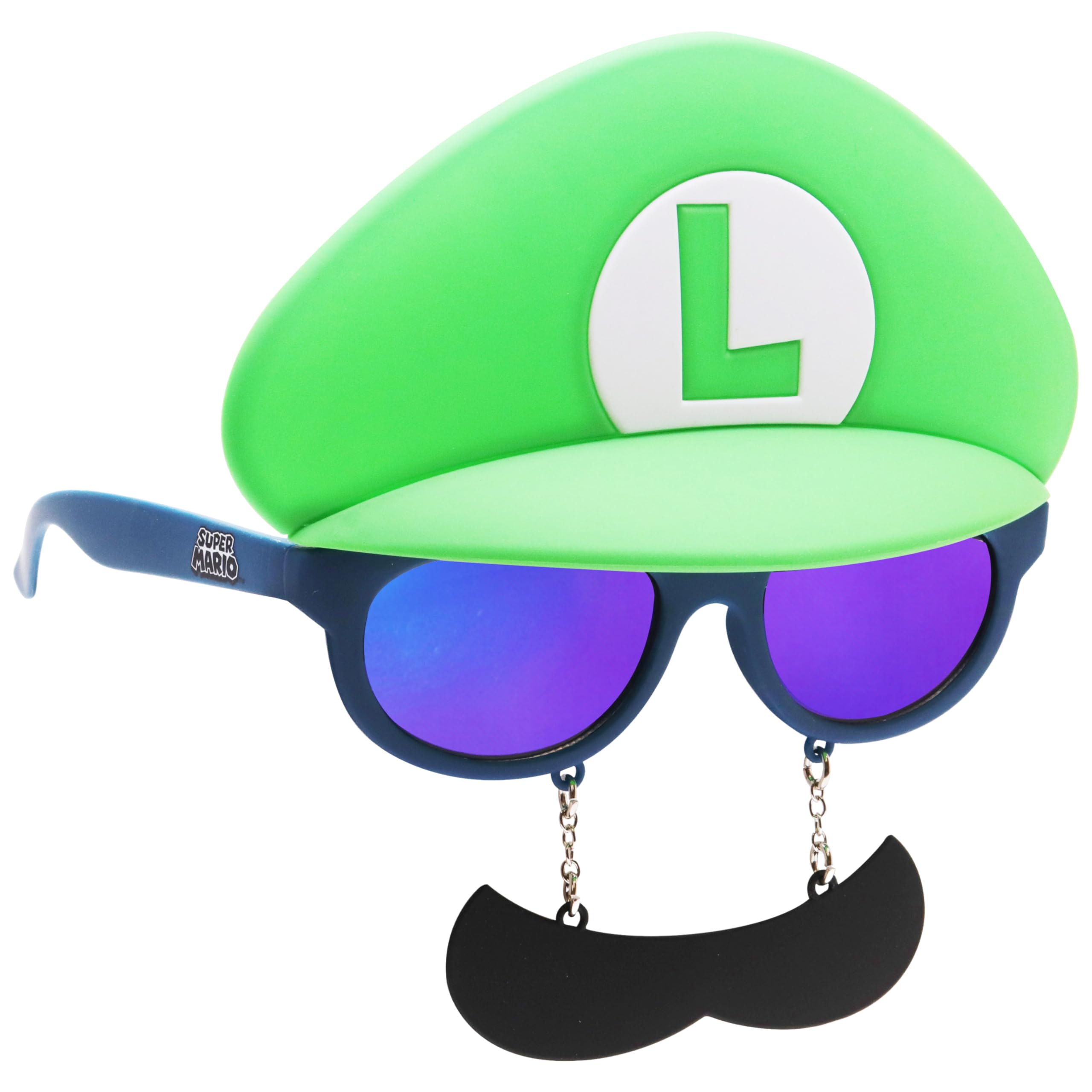 Sun-Staches Official Super Mario Sunglasses | Mario Luigi Peach Bowser Yoshi Wario or Waluigi Costume Accessory | Fits Most