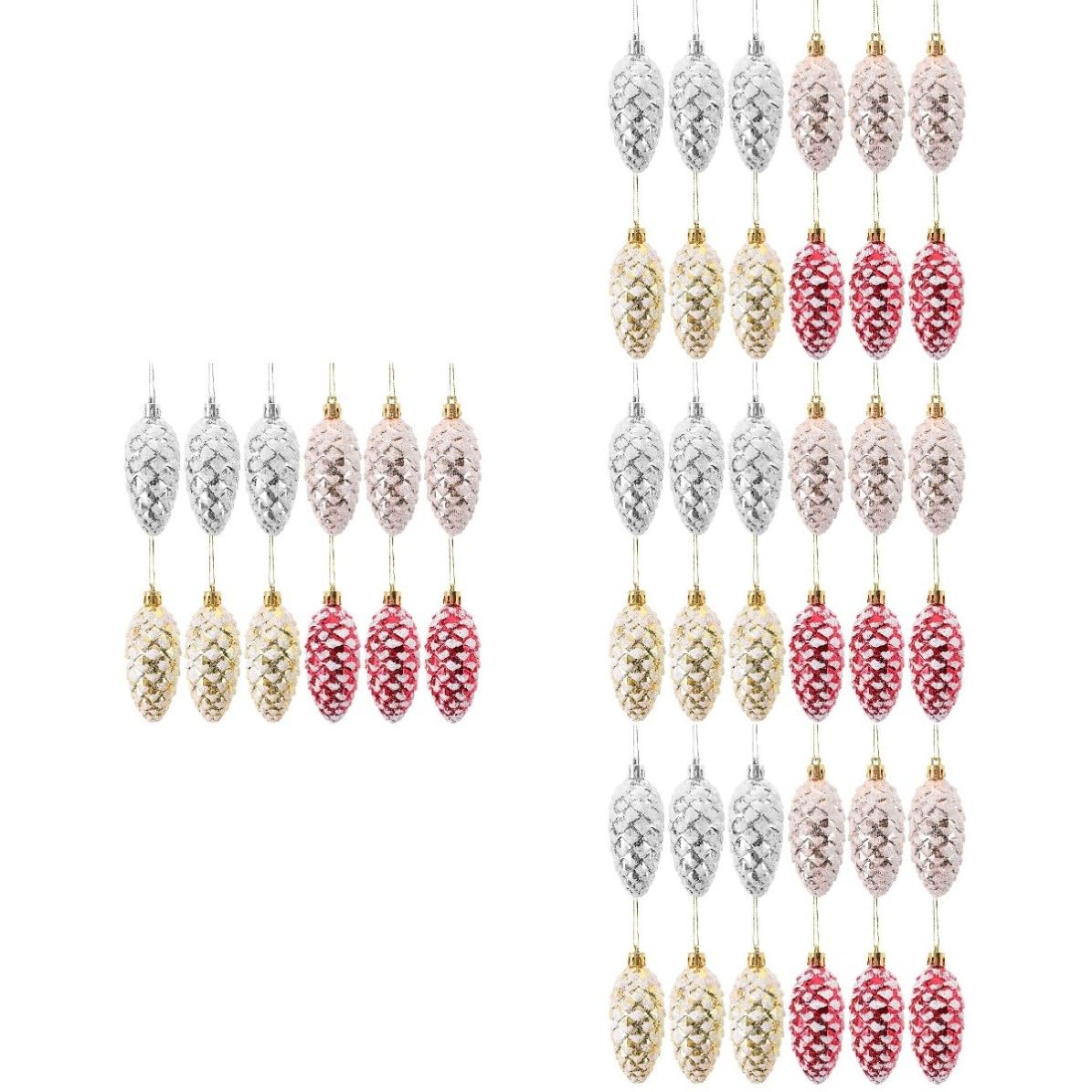 Toyvian 16 Schachteln Weihnachtsbaumschmuck Tannenzapfen aus Kunststoff zum