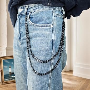 OEHEDOU Heavy Duty Pants Chain Wallet Chains For Men Jean Chain Wallet Chains Hip Hop Pocket link Bag link Replacement Purse Accessories Purse Strap Handbag Charm Accessories Belt links For Pants