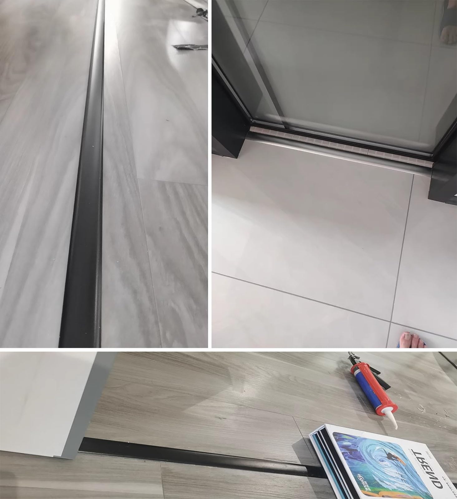 CMYUN Übergangsstreifen T-Profil Übergangsleiste Holz/Vinyl zu Fliesen, Aluminium Schwellenkantenleiste Zum Verbinden von Bodenlücken, Türschwellen Reduzierrampe(Silver)