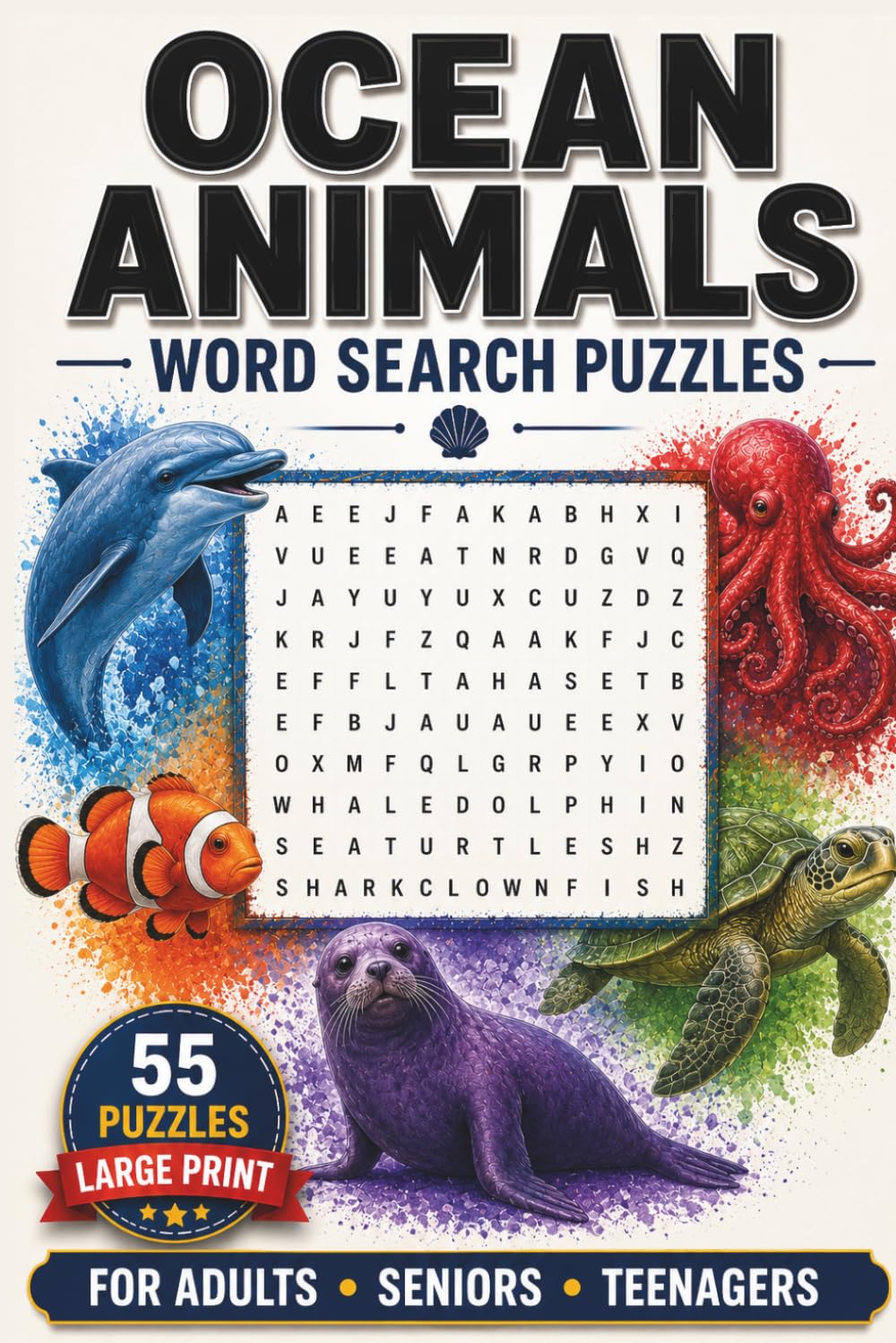 Ocean Animals: Word Search Puzzle Book Featuring Animals From All Aquatic Habitats — Marine Animals, Freshwater Animals, Semi-Aquatic Animals & More | ... 6x9 Inches | For Adults, Seniors & Teenagers