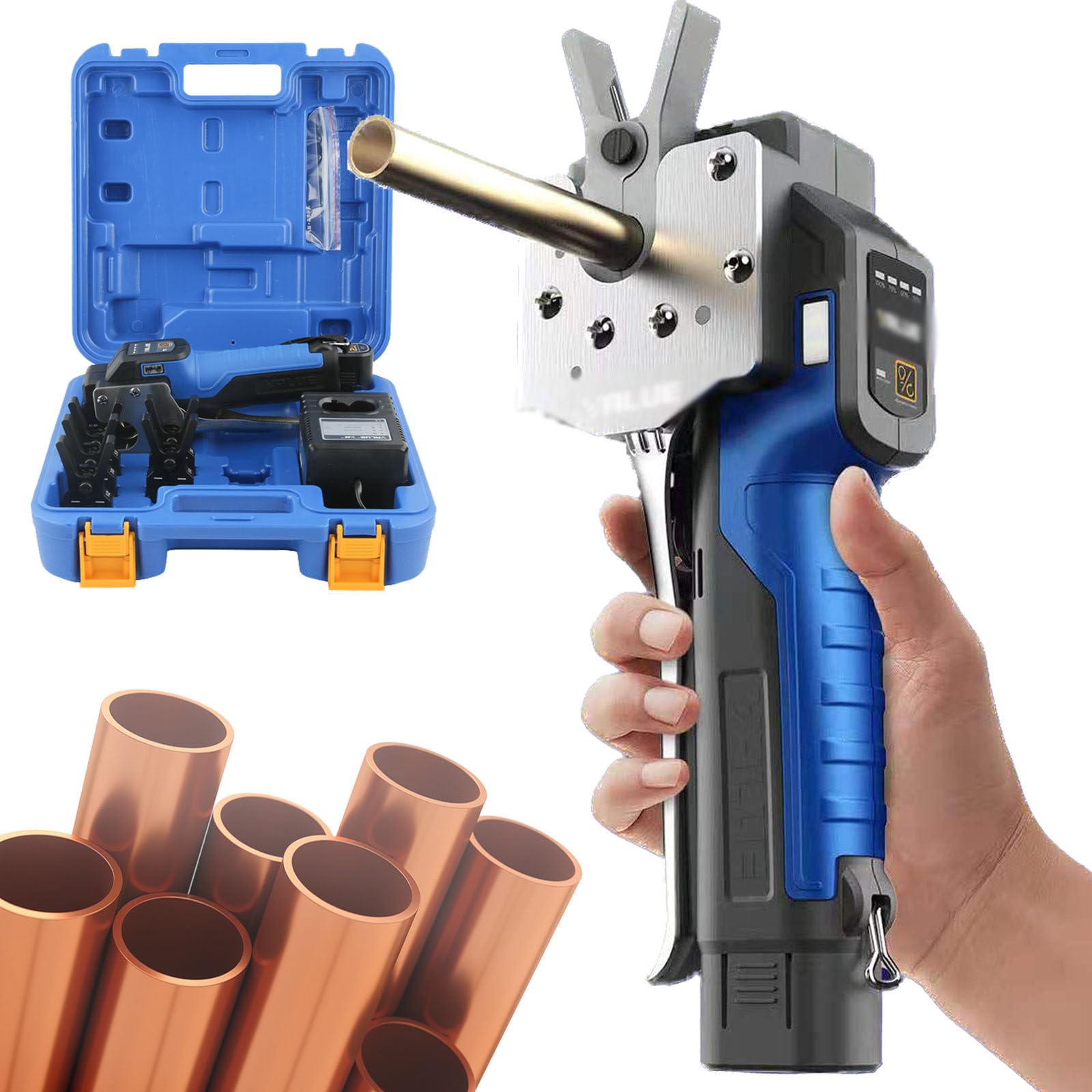 Kit Svasatura Tubi 45 Pezzi - Attrezzo Manuale Per Tubi In Rame E Alluminio Con Funzione Trapano - Professionale - Foto 9
