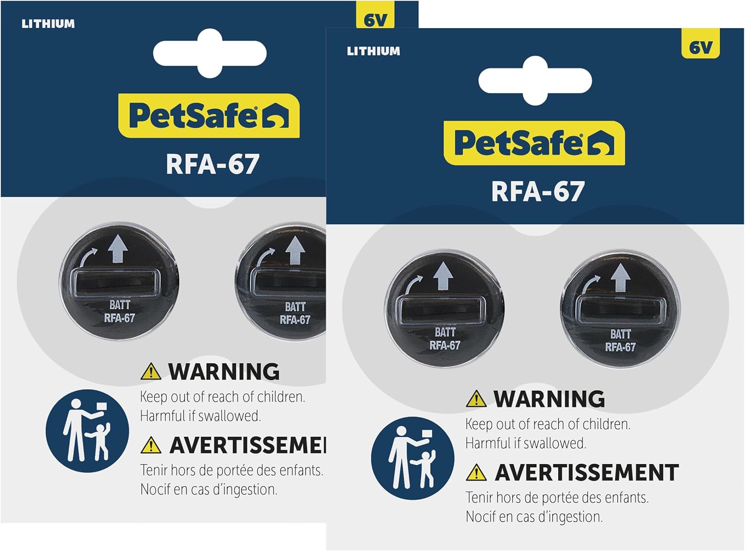 PetSafe RFA-67 6 Volt Replacement Batteries - Multi-Pack - Compatible 6V Lithium Battery-Operated Pet Products and Specific Dog Receiver Collars - RFA-67D-11, Black