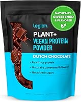 Vista 1 de LEGION Plant+ Proteína vegana en polvo, chocolate, arroz y guisantes, mezcla de proteínas a base de plantas. Sin gluten, sin OMG, endulzado