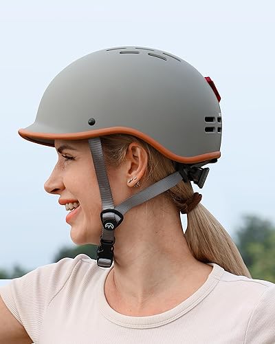 Miniatura 7 de OutdoorMaster Casco de bicicleta para adultos, casco de ciclismo ajustable con luz para hombres y mujeres, certificado de seguridad para bicicleta,