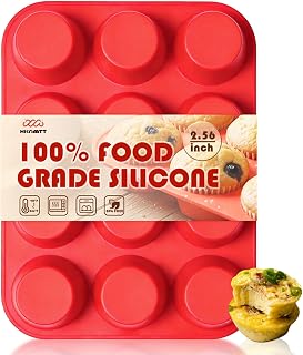 HKNMTT Silicone Muffin Pan for Baking, Cupcake Egg bites Brownie Mold 12 Cup Regular Size, Oven Safe BPA Free kitchen Appliances