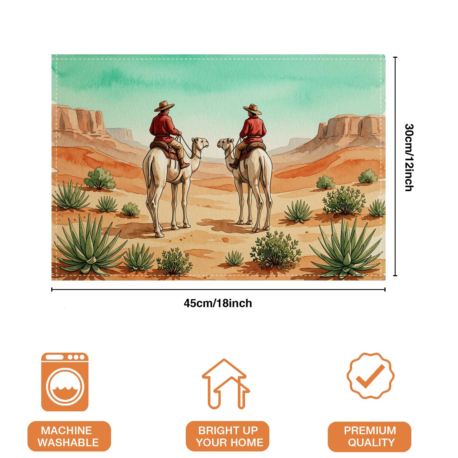 Desert Camels zestaw 4 podkładek, vintage, western, antypoślizgowe