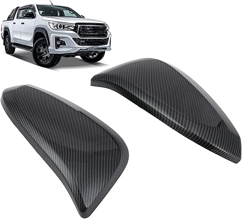 Miniatura 6 de Acouto Cubierta de espejo retrovisor 2 piezas de fibra de carbono para espejo de puerta de repuesto para Vigo/Fortuner/RAV4/Innova
