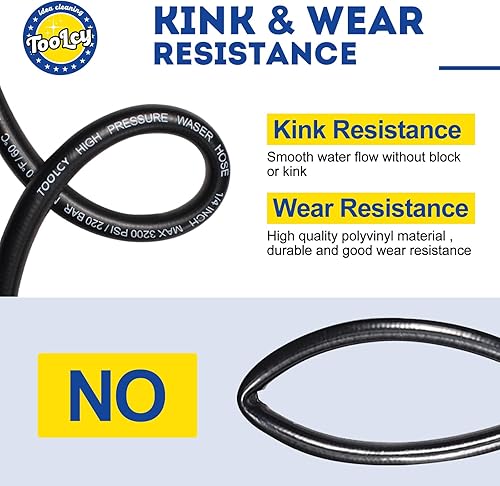 Miniatura 7 de TOOLCY Kit de manguera y pistola para lavadora a presión, manguera de lavado a presión de 3300 psi, manguera de lavado a presión de 25 pies 14