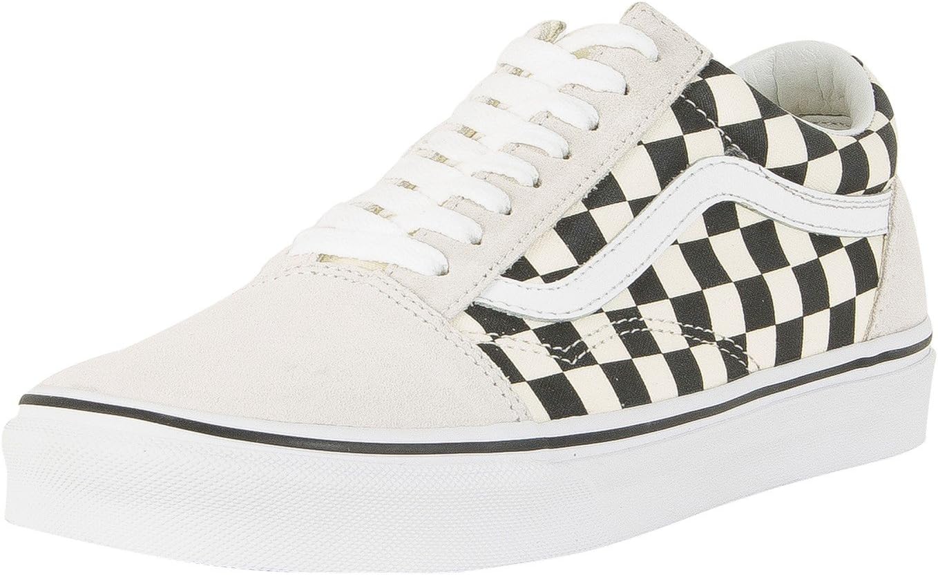 Vans Old Skool Checkerboard Unisex Trainers White Black