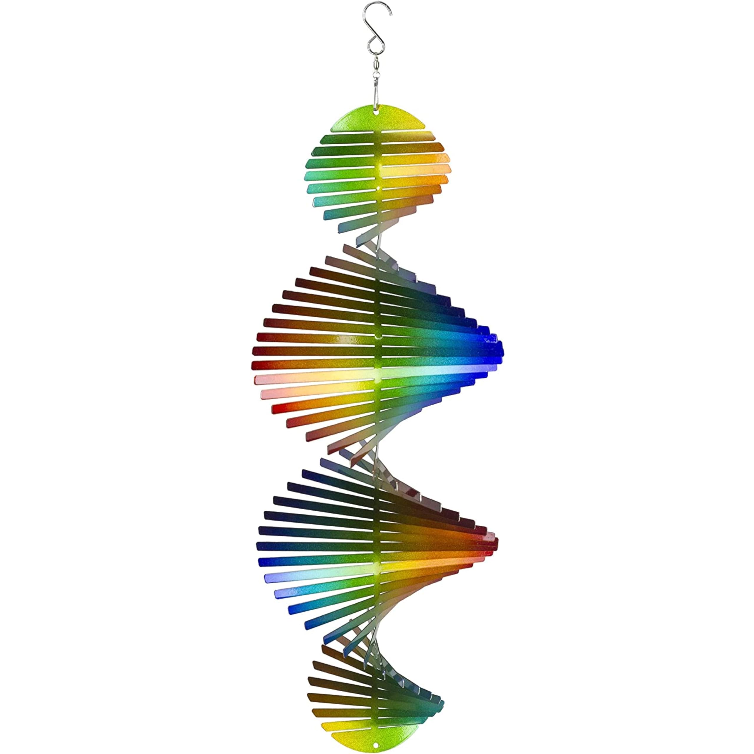 VP Home Rainbow Helix Kinetic Wind Spinner for Yard and Garden Wind Spinner Outdoor Metal Large Hanging Rainbow Decor 3D Garden Art Wind Sculpture Spinners