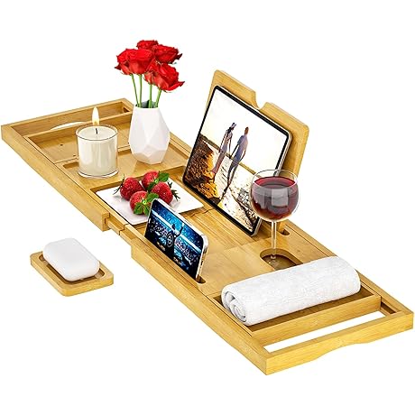 Bamboo Bath Tray for Exquisite Soaking Sessions