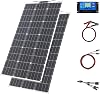 Solar Panel Kit Flexible Monocrystalline Solar Panel Module 200W 20A 12V/24V Solar Charge Controller Solar Cable for Yacht,Boat,Off-Grid System,Camping,Balcony,Solar System,RV