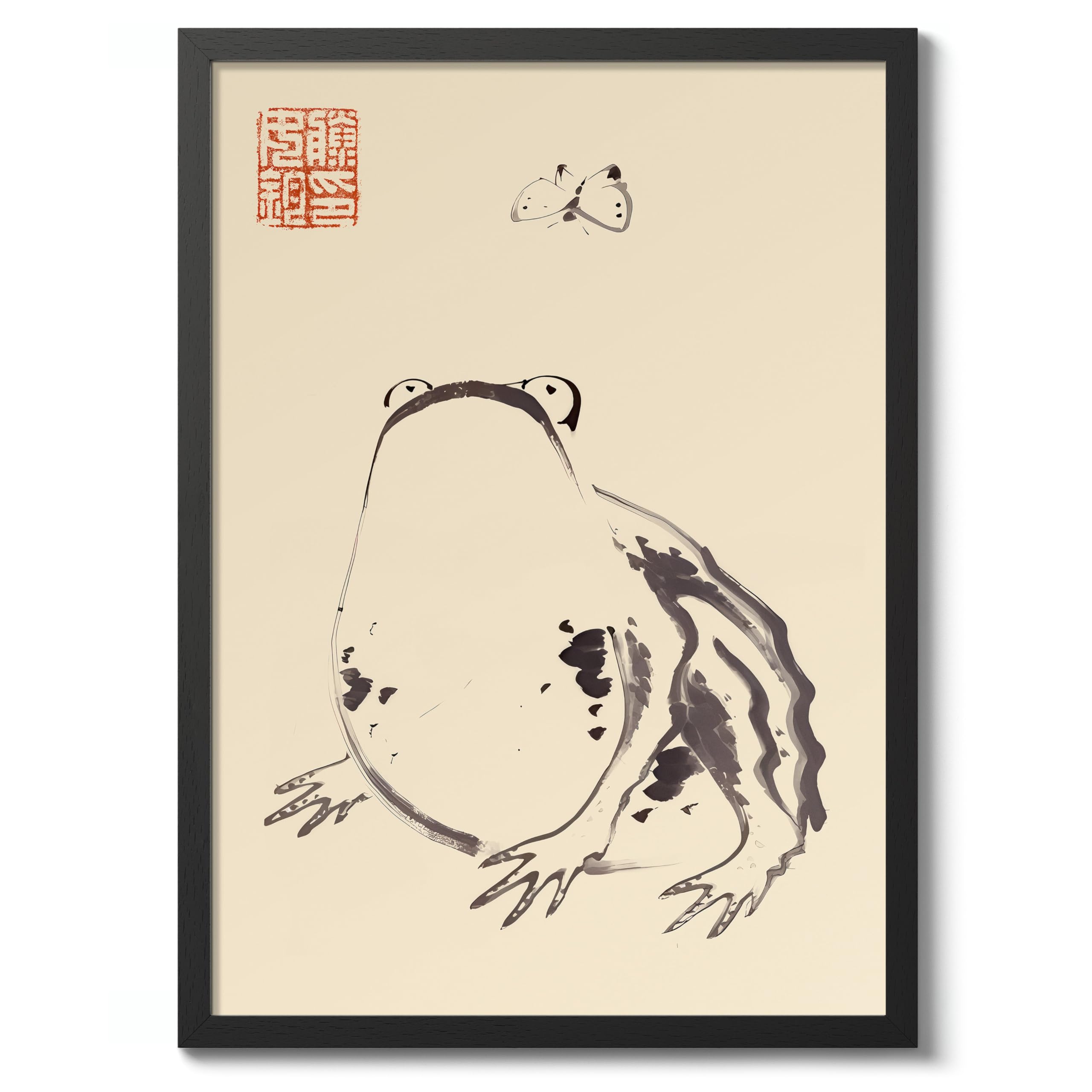 Matsumoto Hoji Sad Frog Poster, Japansese Art Woodblock Ukiyo-e Print, Framed Japanese Wall Art, Archival Matte, A4 (Print Only) - 29.7x21cm — view 37